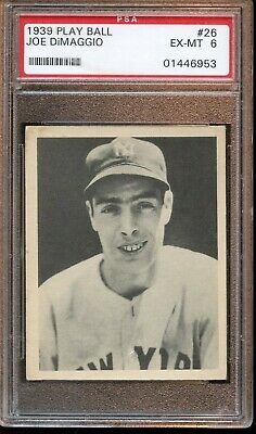 1939 Playball Baseball Card 26 Joe DiMaggio New York Yankees PSA 6 EXMT