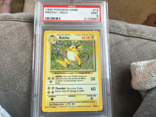 1999 Pokemon Game Raichu 14 Holo PSA 9