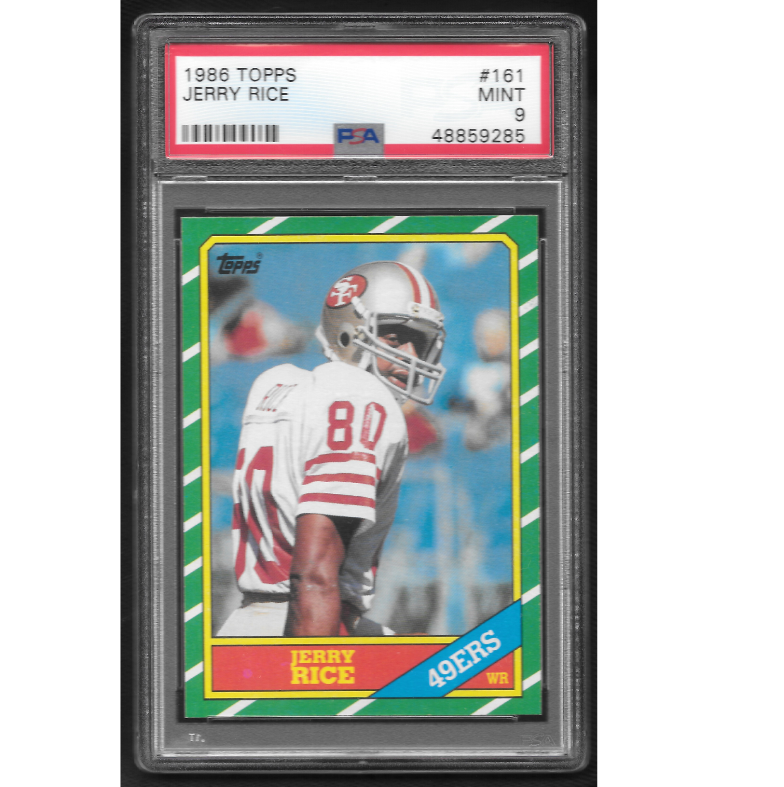 1986 Topps Football Jerry Rice ROOKIE RC 161 PSA 9 MINT 