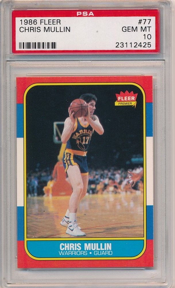 CHRIS MULLIN 1986 8687 FLEER 77 RC ROOKIE CARD WARRIORS PSA 10 GEM MINT 