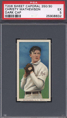 T206 Christy Mathewson Dark Cap New York PSA 5 Sweet Caporal Back 613209