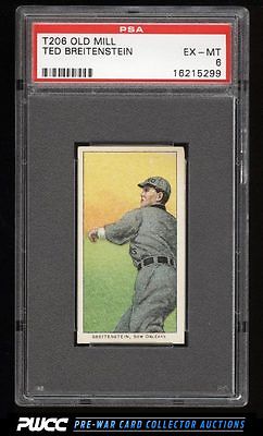 190911 T206 Ted Breitenstein SOUTHERN LEAGUER OLD MILL PSA 6 EXMT PWCC