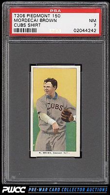 190911 T206 Mordecai Brown CUBS SHIRT PSA 7 NRMT PWCC