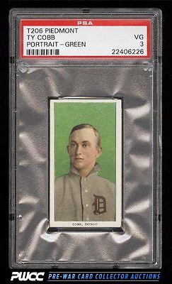 190911 T206 Ty Cobb GREEN PORTRAIT PSA 3 VG PWCC