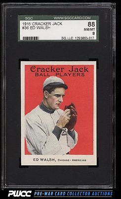1915 Cracker Jack Ed Walsh 36 SGC 888 NMMT PWCC
