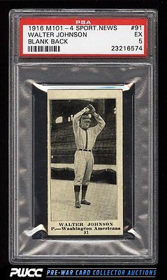 1916 M1014 Sporting News Walter Johnson 91 PSA 5 EX PWCC