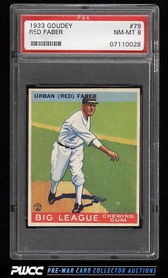 1933 Goudey Red Faber 79 PSA 8 NMMT PWCC