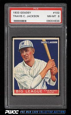 1933 Goudey Travis Jackson 102 PSA 8 NMMT PWCC