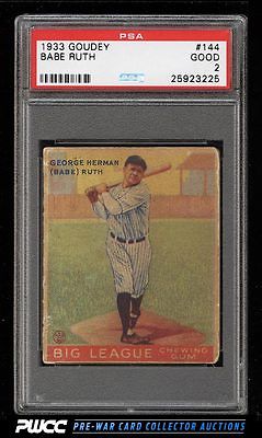 1933 Goudey Babe Ruth 144 PSA 2 GD PWCC