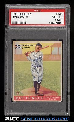 1933 Goudey Babe Ruth 144 PSA 4mk VGEX PWCC