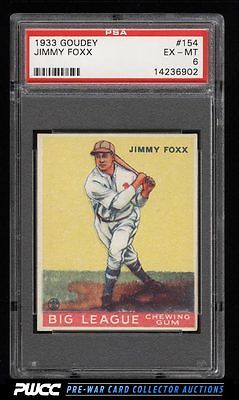 1933 Goudey Jimmy Foxx 154 PSA 6 EXMT PWCC