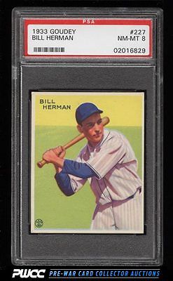 1933 Goudey Bill Herman 227 PSA 8 NMMT PWCC