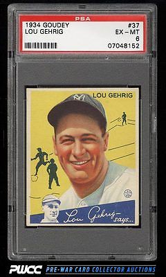 1934 Goudey Lou Gehrig 37 PSA 6 EXMT PWCC