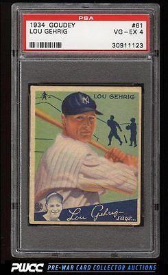 1934 Goudey Lou Gehrig 61 PSA 4 VGEX PWCC