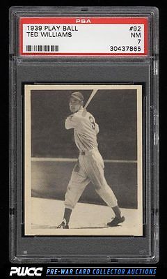 1939 Play Ball Ted Williams ROOKIE RC 92 PSA 7 NRMT PWCC