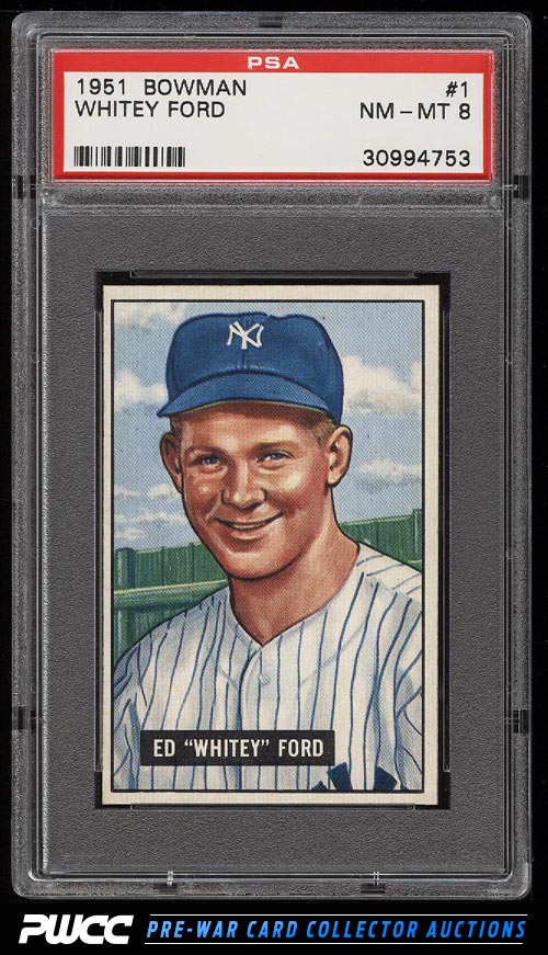 1951 Bowman Whitey Ford ROOKIE RC 1 PSA 8 NMMT PWCC