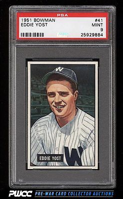 1951 Bowman Eddie Yost 41 PSA 9 MINT PWCC