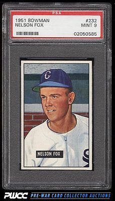 1951 Bowman Nellie Fox ROOKIE RC 232 PSA 9 MINT PWCC