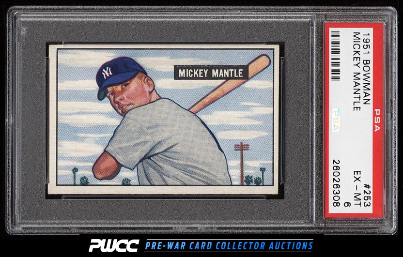 1951 Bowman Mickey Mantle ROOKIE RC 253 PSA 6 EXMT PWCC