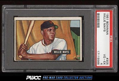 1951 Bowman Willie Mays ROOKIE RC 305 PSA 4 VGEX PWCC