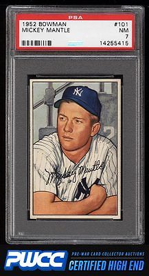 1952 Bowman Mickey Mantle 101 PSA 7 NRMT PWCCHE