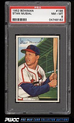 1952 Bowman Stan Musial 196 PSA 8 NMMT PWCC