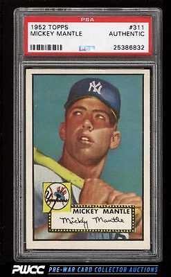 1952 Topps Mickey Mantle 311 PSA AUTH PWCC