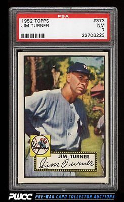 1952 Topps Jim Turner ROOKIE RC 373 PSA 7 NRMT PWCC