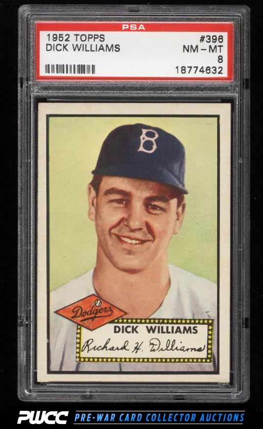 1952 Topps Dick Williams ROOKIE RC 396 PSA 8 NMMT PWCC