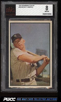 1953 Bowman Color Mickey Mantle 59 BVG 8 NMMT PWCC