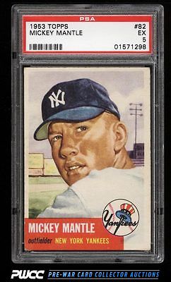 1953 Topps Mickey Mantle SHORT PRINT 82 PSA 5 EX PWCC