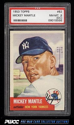 1953 Topps Mickey Mantle SHORT PRINT 82 PSA 8oc NMMT PWCC