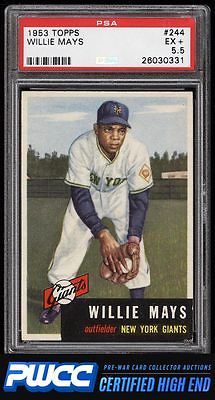 1953 Topps Willie Mays SHORT PRINT 244 PSA 55 EX PWCCHE