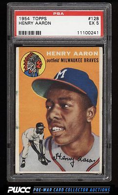 1954 Topps Hank Aaron ROOKIE RC 128 PSA 5 EX PWCC