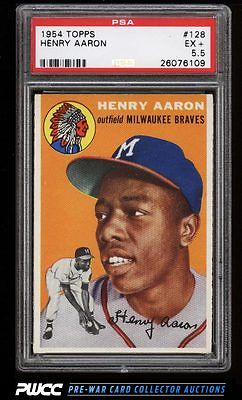 1954 Topps Hank Aaron ROOKIE RC 128 PSA 55 EX PWCC