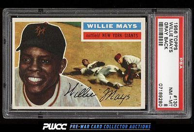 1956 Topps Willie Mays 130 PSA 8 NMMT PWCC