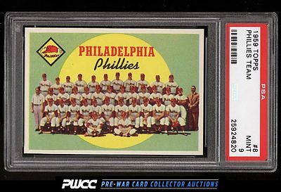 1959 Topps Phillies Team 8 PSA 9 MINT PWCC