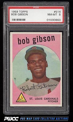 1959 Topps Bob Gibson ROOKIE RC 514 PSA 8 NMMT PWCC