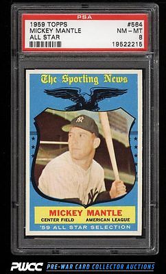 1959 Topps Mickey Mantle ALLSTAR 564 PSA 8 NMMT PWCC