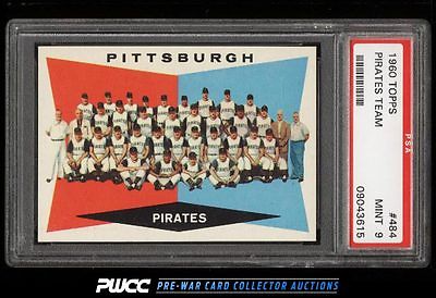 1960 Topps Pirates Team 484 PSA 9 MINT PWCC