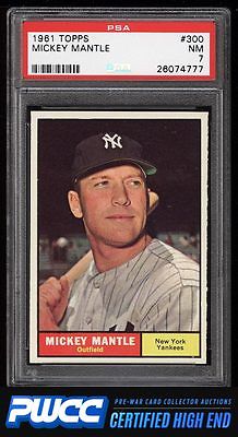 1961 Topps Mickey Mantle 300 PSA 7 NRMT PWCCHE