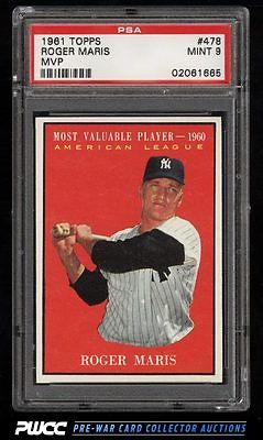 1961 Topps Roger Maris MVP 478 PSA 9 MINT PWCC