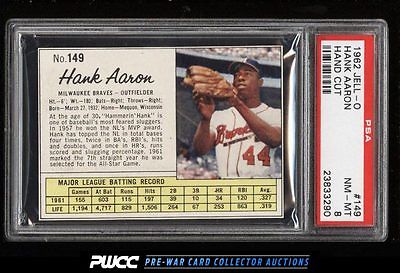 1962 JellO Hank Aaron 149 PSA 8 NMMT PWCC