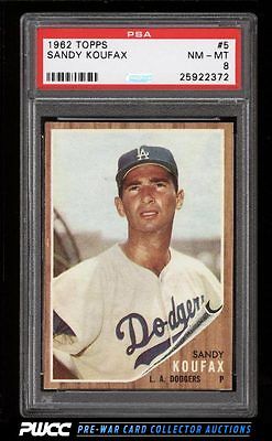 1962 Topps Sandy Koufax 5 PSA 8 NMMT PWCC