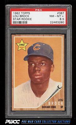 1962 Topps Lou Brock ROOKIE RC 387 PSA 85 NMMT PWCC