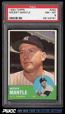 1963 Topps Mickey Mantle 200 PSA 8 NMMT PWCC