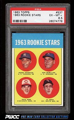 1963 Topps Pete Rose ROOKIE RC 537 PSA 65 EXMT PWCC