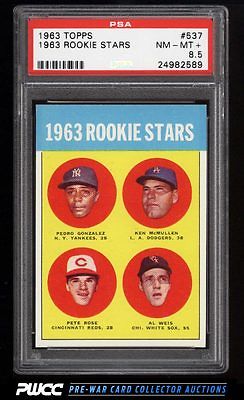 1963 Topps Pete Rose ROOKIE RC 537 PSA 85 NMMT PWCC