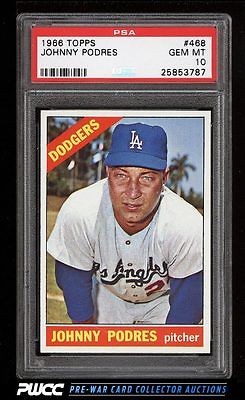 1966 Topps Johnny Podres 468 PSA 10 GEM MINT PWCC