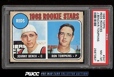 1968 Topps Johnny Bench ROOKIE RC 247 PSA 8 NMMT PWCC